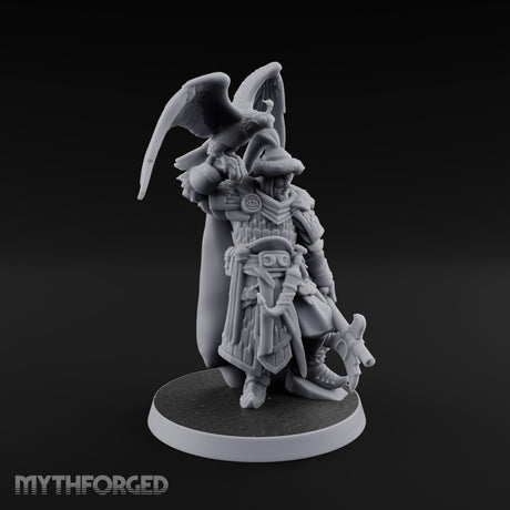 Falcon Taking Flight Human Janissary Commander Miniature for Dungeons and Dragons, Pathfinder or other TTRPGs