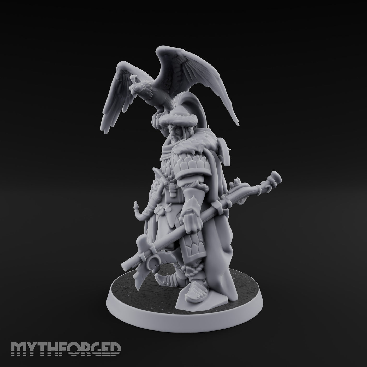 Falcon Taking Flight Human Janissary Commander Miniature for Dungeons and Dragons, Pathfinder or other TTRPGs