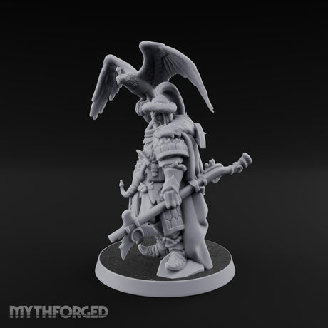 Falcon Taking Flight Human Janissary Commander Miniature for Dungeons and Dragons, Pathfinder or other TTRPGs