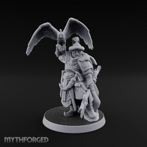 Falcon Taking Flight Human Janissary Commander Miniature for Dungeons and Dragons, Pathfinder or other TTRPGs