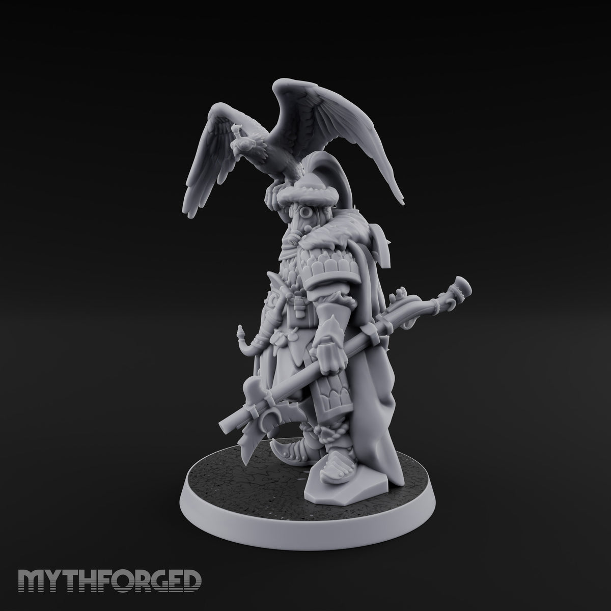 Falcon Taking Flight Human Janissary Commander Miniature for Dungeons and Dragons, Pathfinder or other TTRPGs