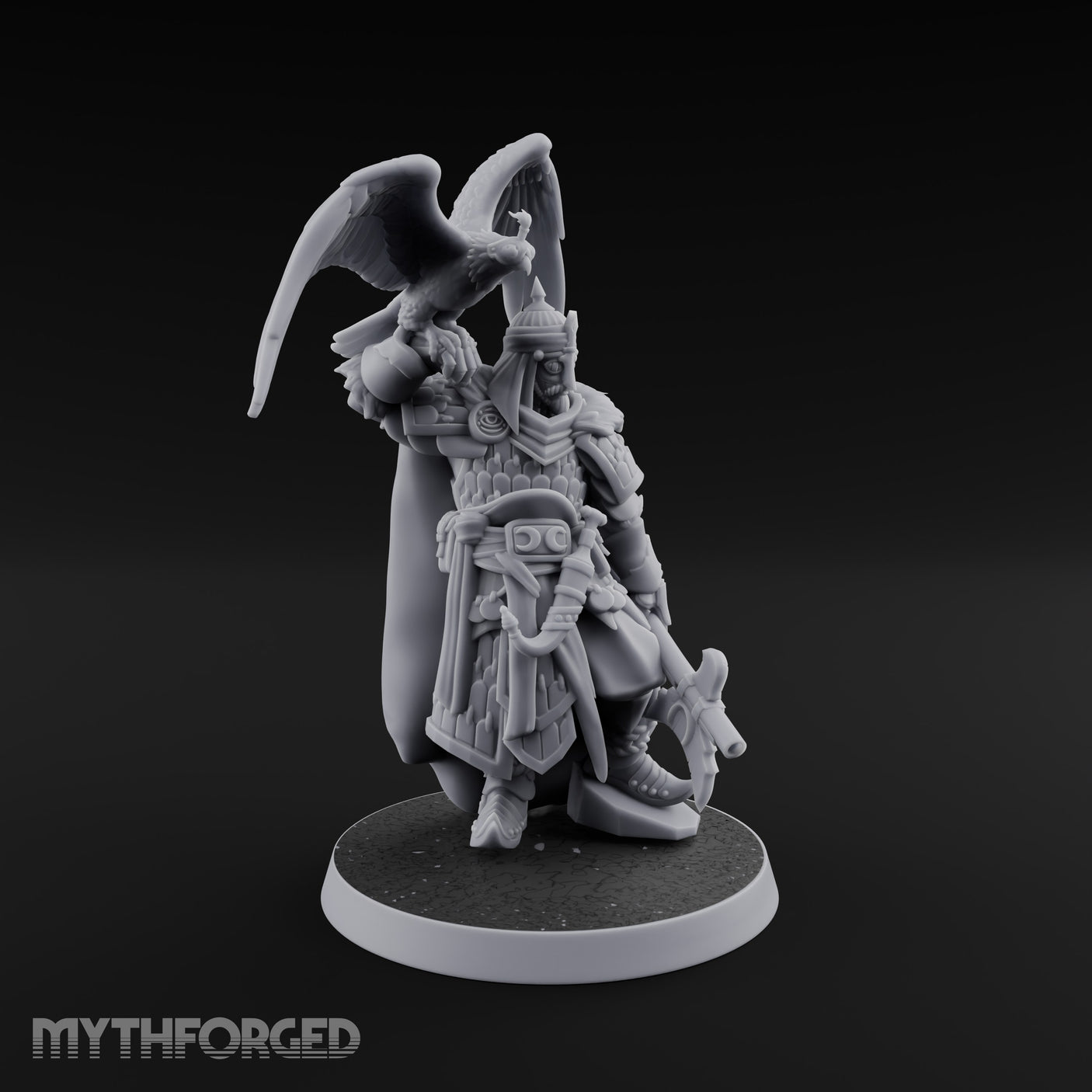 Falcon Taking Flight Human Janissary Commander Miniature for Dungeons and Dragons, Pathfinder or other TTRPGs