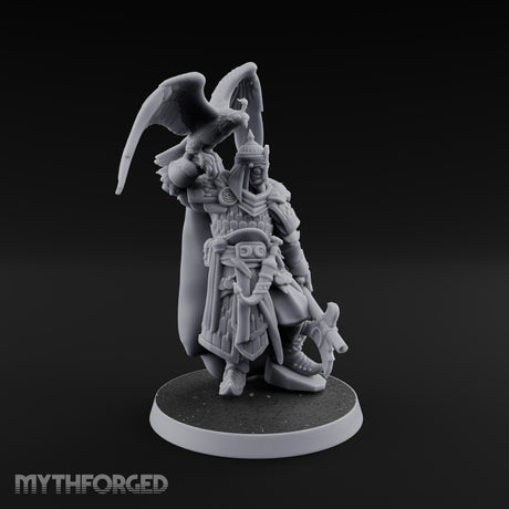 Falcon Taking Flight Human Janissary Commander Miniature for Dungeons and Dragons, Pathfinder or other TTRPGs