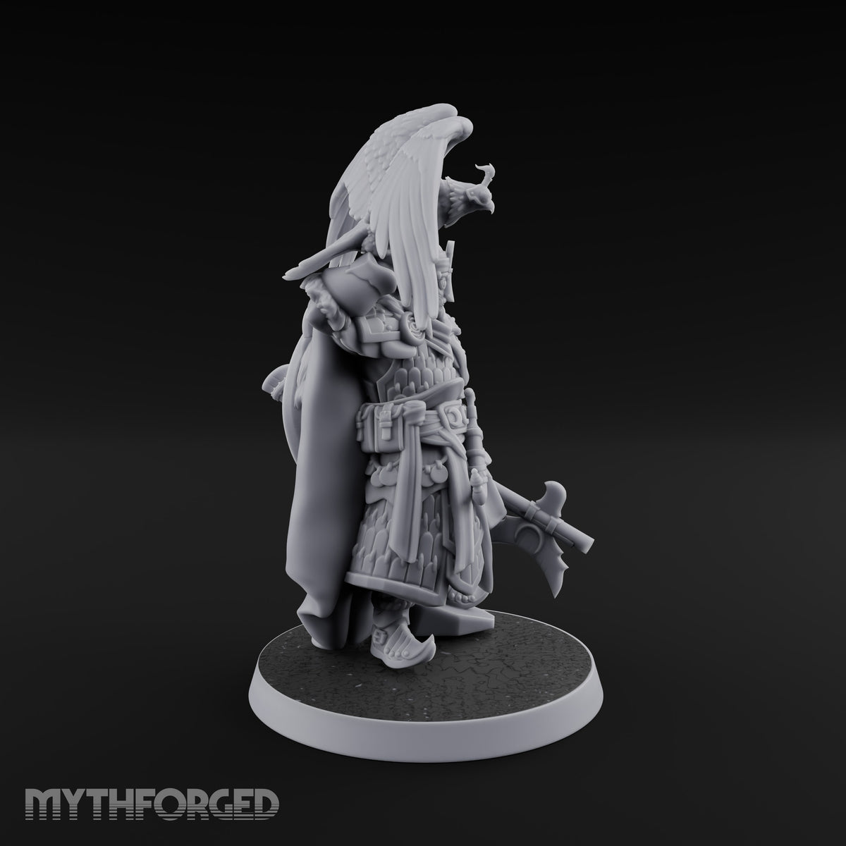 Falcon Taking Flight Human Janissary Commander Miniature for Dungeons and Dragons, Pathfinder or other TTRPGs