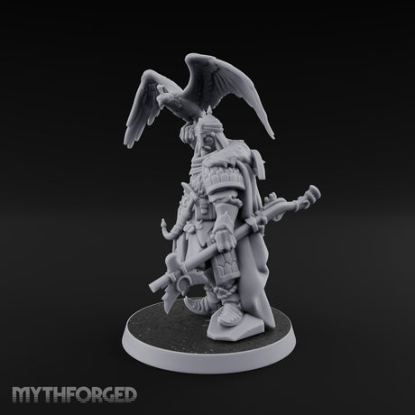 Falcon Taking Flight Human Janissary Commander Miniature for Dungeons and Dragons, Pathfinder or other TTRPGs