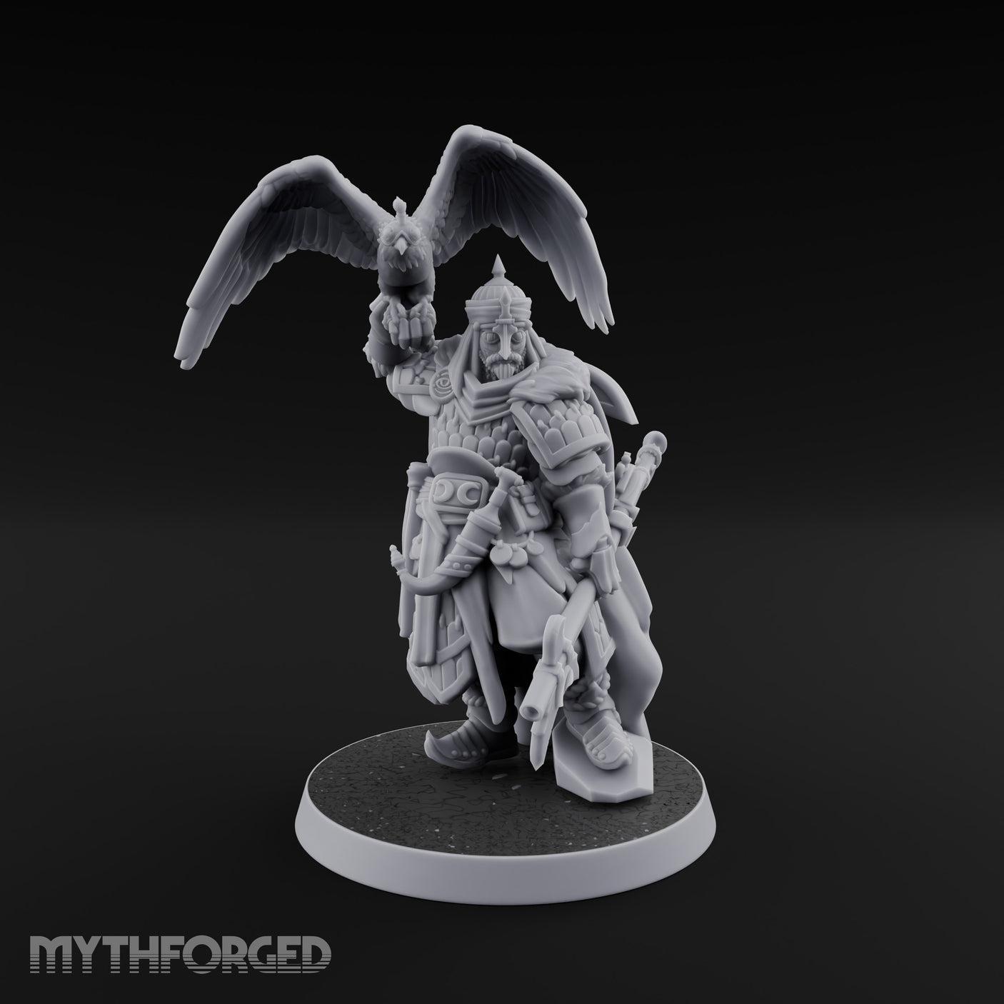 Falcon Taking Flight Human Janissary Commander Miniature for Dungeons and Dragons, Pathfinder or other TTRPGs