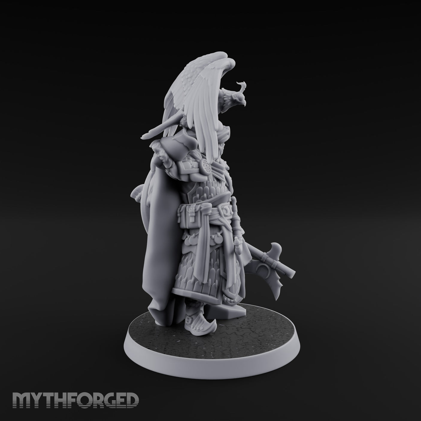 Falcon Taking Flight Human Janissary Commander Miniature for Dungeons and Dragons, Pathfinder or other TTRPGs