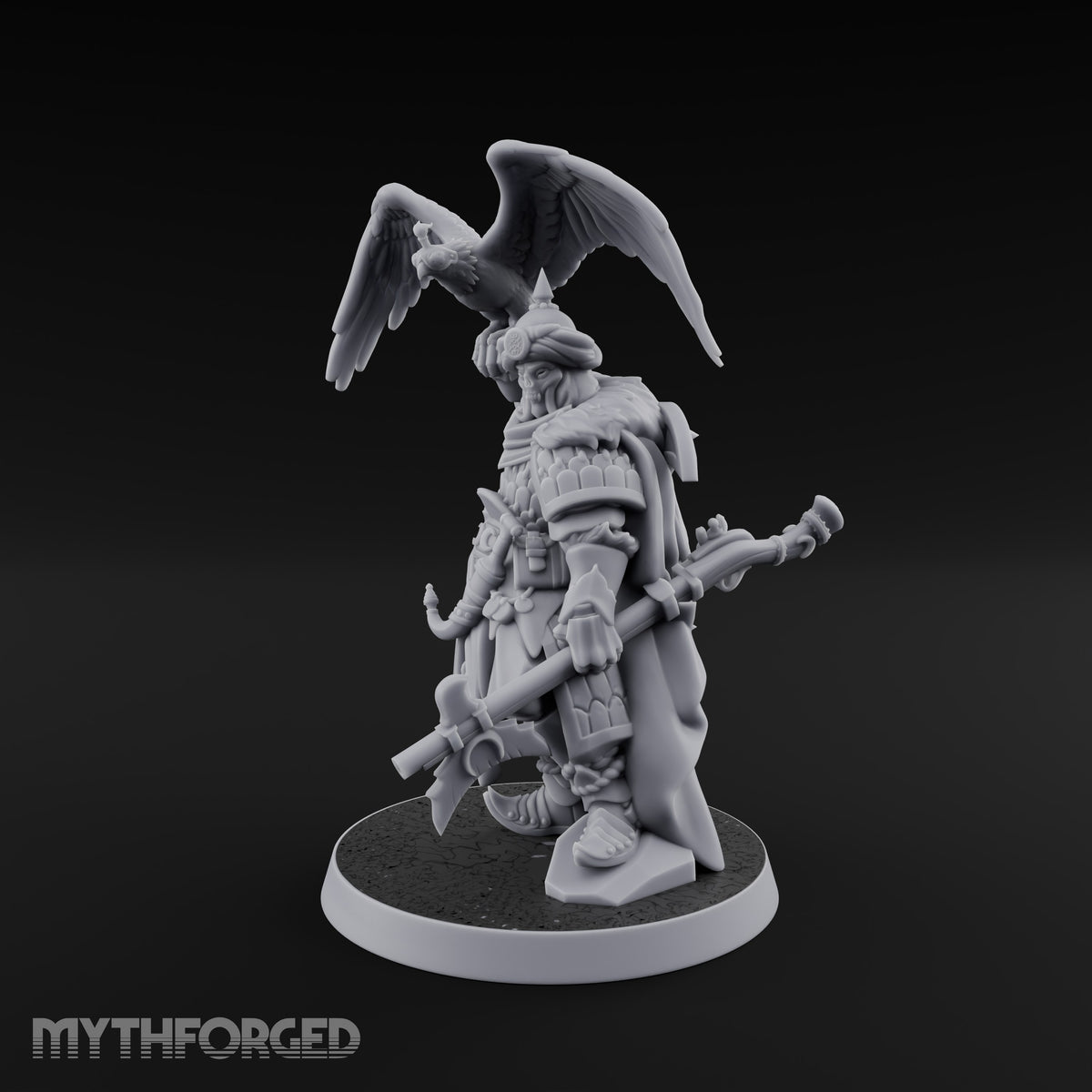 Falcon Taking Flight Human Janissary Commander Miniature for Dungeons and Dragons, Pathfinder or other TTRPGs