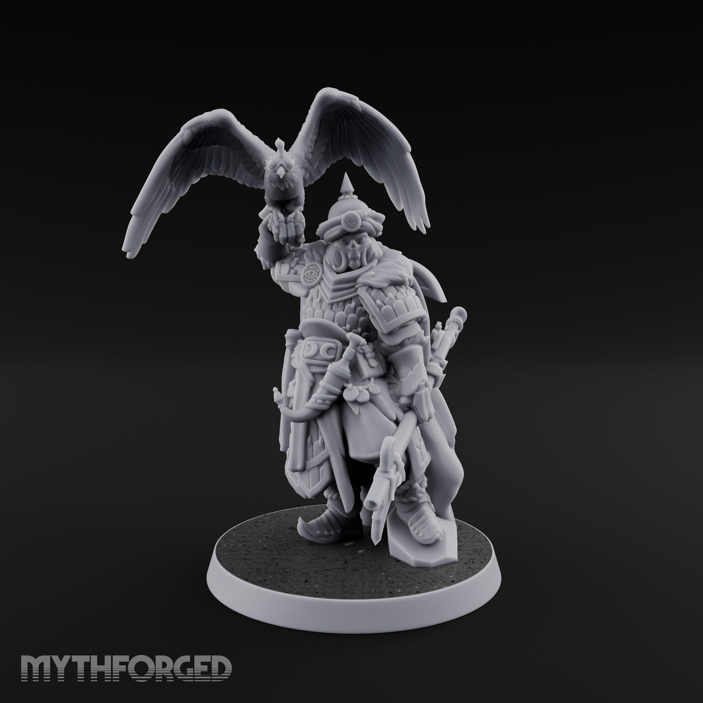 Falcon Taking Flight Human Janissary Commander Miniature for Dungeons and Dragons, Pathfinder or other TTRPGs