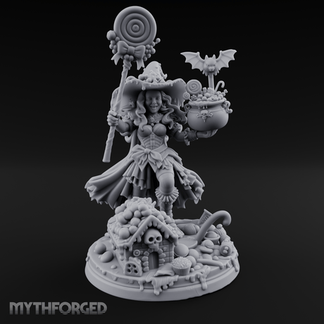 Grinning Candy Conjurer Enchantress Miniature for Dungeons and Dragons, Pathfinder or other TTRPGs