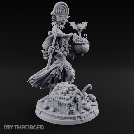 Grinning Candy Conjurer Enchantress Miniature for Dungeons and Dragons, Pathfinder or other TTRPGs