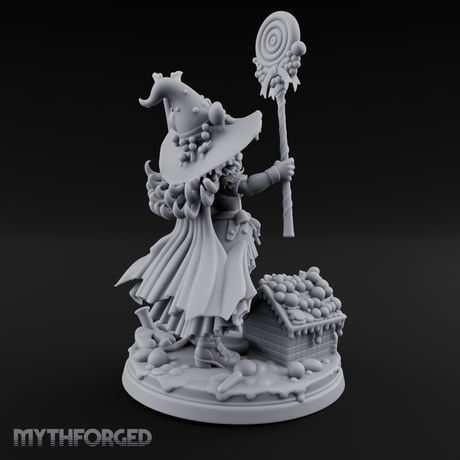 Grinning Candy Conjurer Enchantress Miniature for Dungeons and Dragons, Pathfinder or other TTRPGs