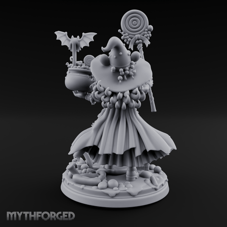 Grinning Candy Conjurer Enchantress Miniature for Dungeons and Dragons, Pathfinder or other TTRPGs