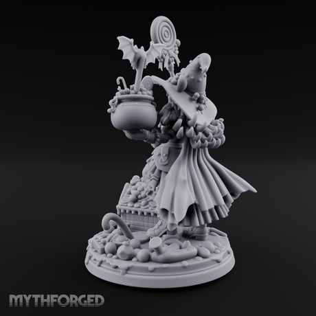 Grinning Candy Conjurer Enchantress Miniature for Dungeons and Dragons, Pathfinder or other TTRPGs