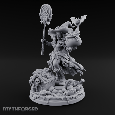 Grinning Candy Conjurer Enchantress Miniature for Dungeons and Dragons, Pathfinder or other TTRPGs