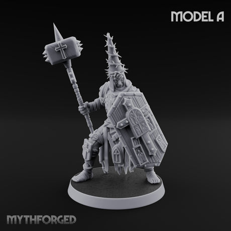 Rallying the Faithful Human Zealots Miniature for Dungeons and Dragons, Pathfinder or other TTRPGs
