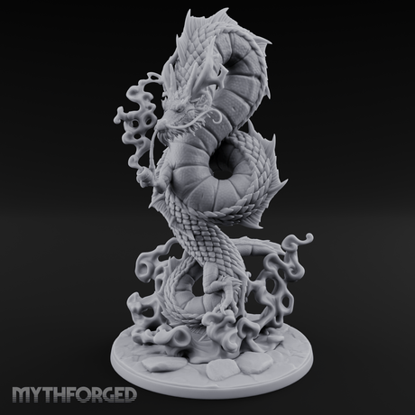 Coiling Skyward Lung Dragon Sorcerer Miniature for Dungeons and Dragons, Pathfinder or other TTRPGs