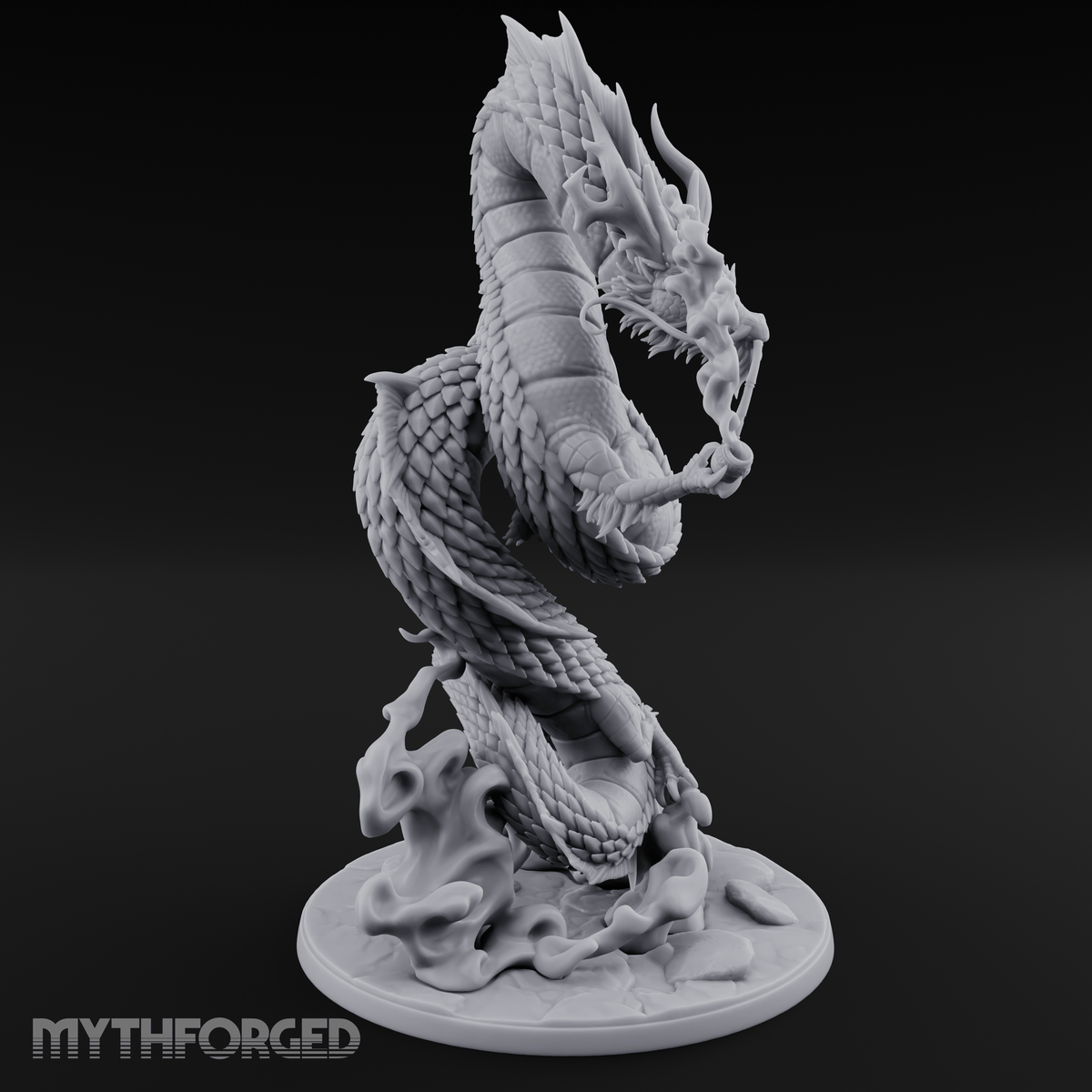 Coiling Skyward Lung Dragon Sorcerer Miniature for Dungeons and Dragons, Pathfinder or other TTRPGs