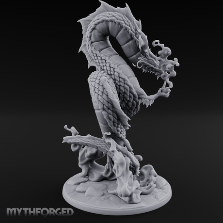 Coiling Skyward Lung Dragon Sorcerer Miniature for Dungeons and Dragons, Pathfinder or other TTRPGs