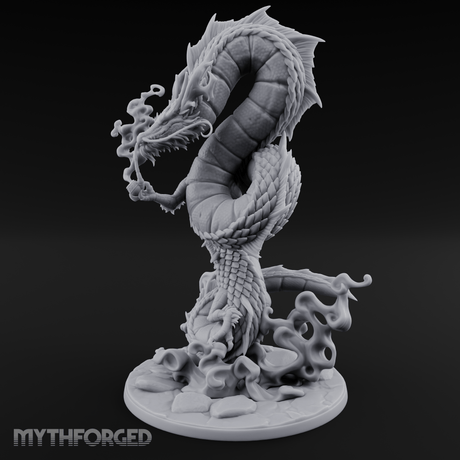 Coiling Skyward Lung Dragon Sorcerer Miniature for Dungeons and Dragons, Pathfinder or other TTRPGs