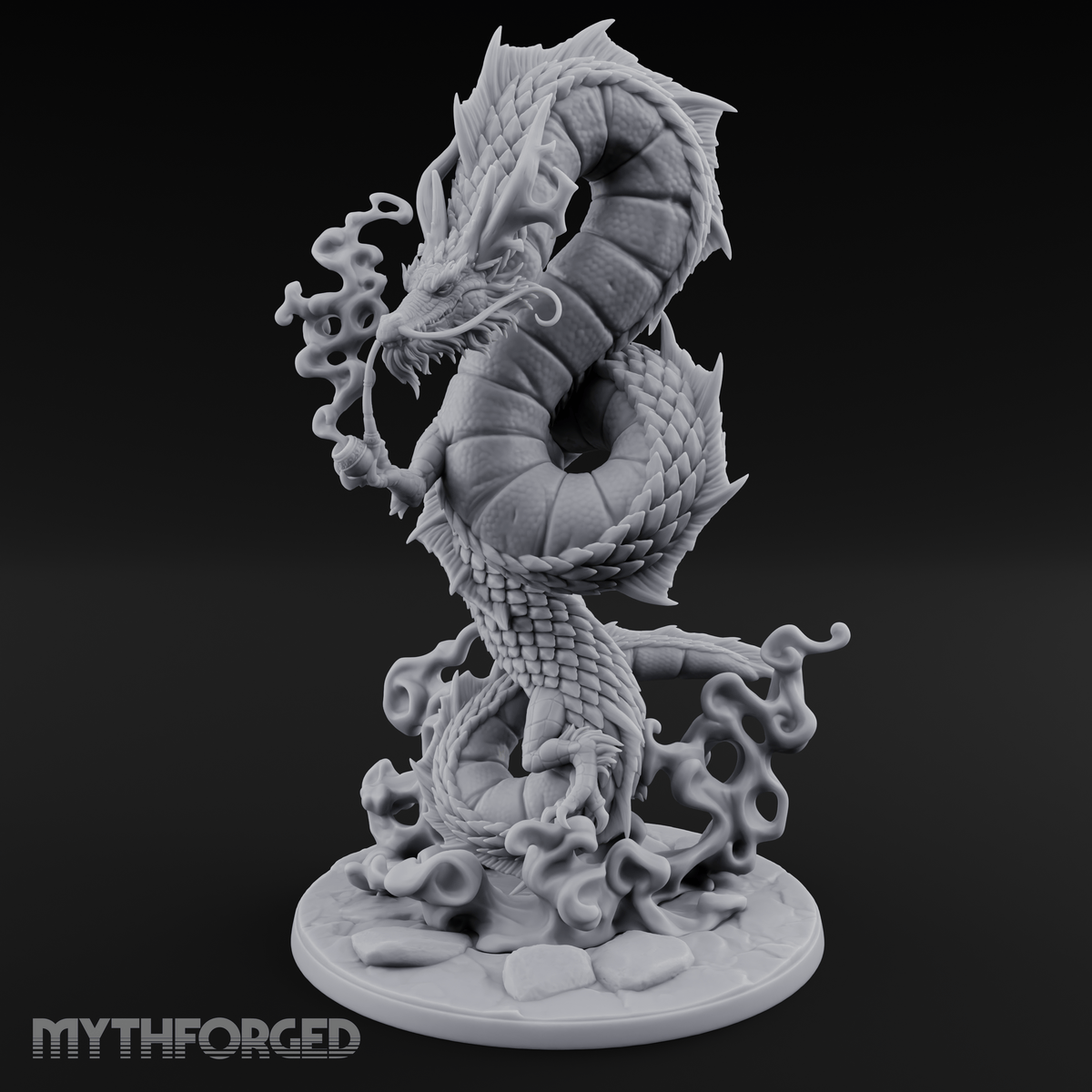 Coiling Skyward Lung Dragon Sorcerer Miniature for Dungeons and Dragons, Pathfinder or other TTRPGs