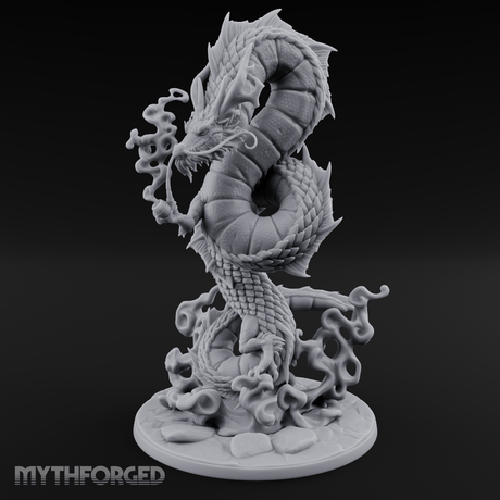 Coiling Skyward Lung Dragon Sorcerer Miniature for Dungeons and Dragons, Pathfinder or other TTRPGs