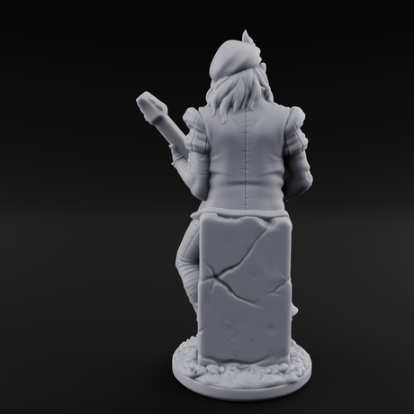 Still Strumming Zombie Bard Miniature for Dungeons and Dragons, Pathfinder or other TTRPGs