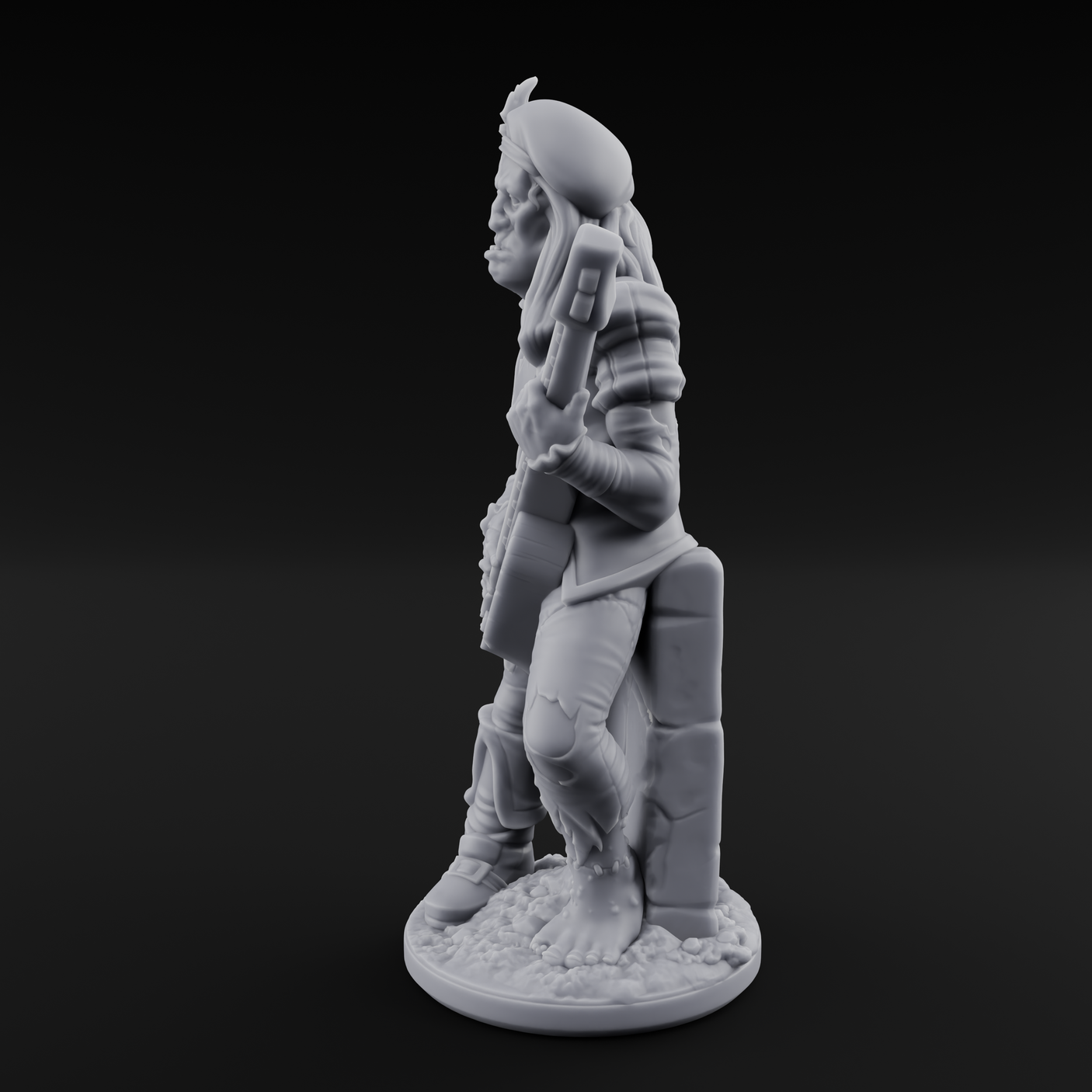 Still Strumming Zombie Bard Miniature for Dungeons and Dragons, Pathfinder or other TTRPGs