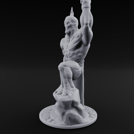 Fist Pumping Zombie Tyrant Miniature for Dungeons and Dragons, Pathfinder or other TTRPGs