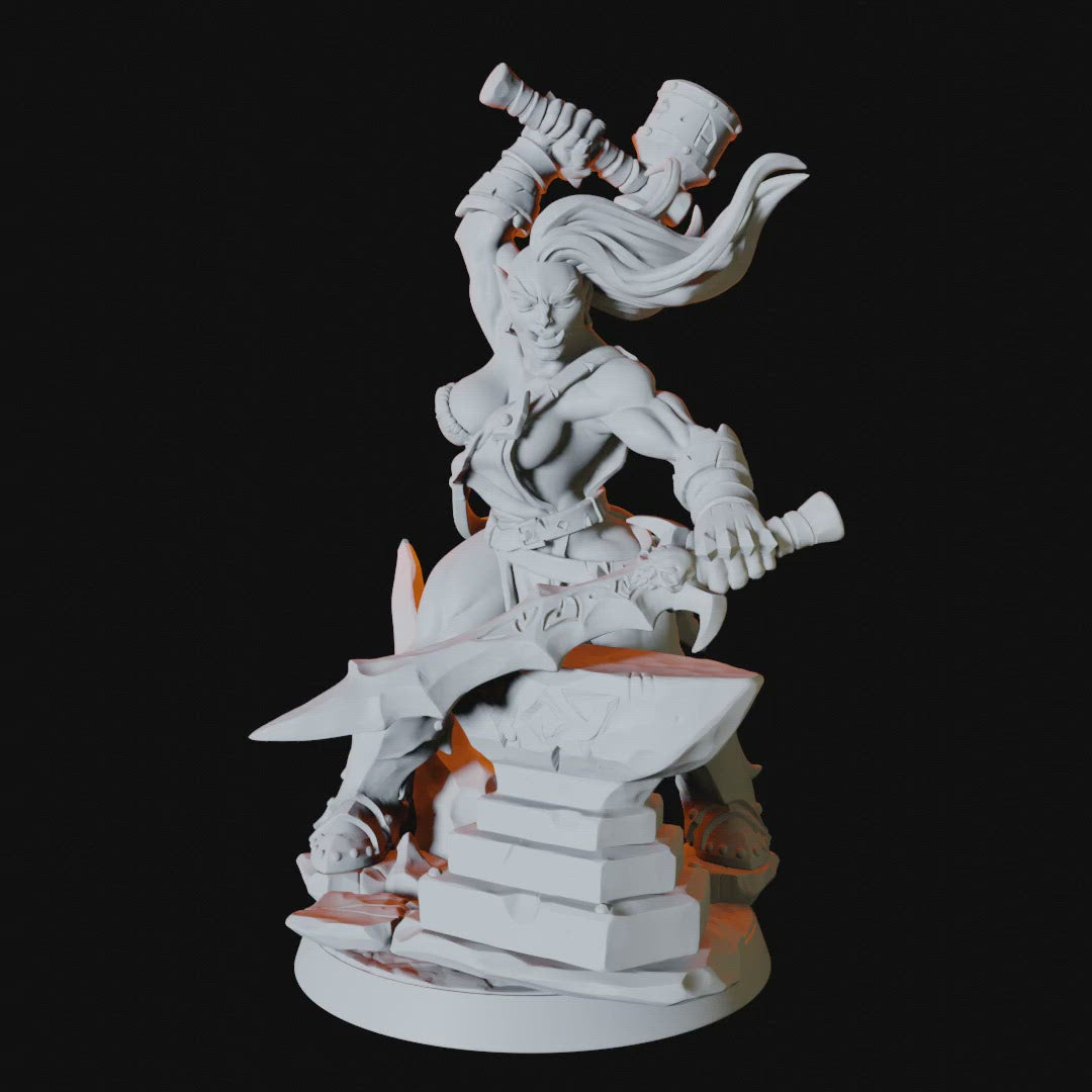 Frost Orc Pinup Miniature for Dungeons and Dragons - Myth Forged