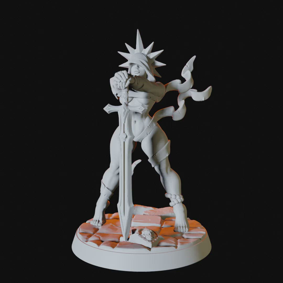 Human Paladin Pinup Miniature for Dungeons and Dragons - Myth Forged