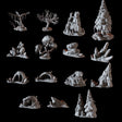 15 Arctic Scatter Terrain Pieces Miniature for Dungeons and Dragons, Pathfinder or other TTRPGs