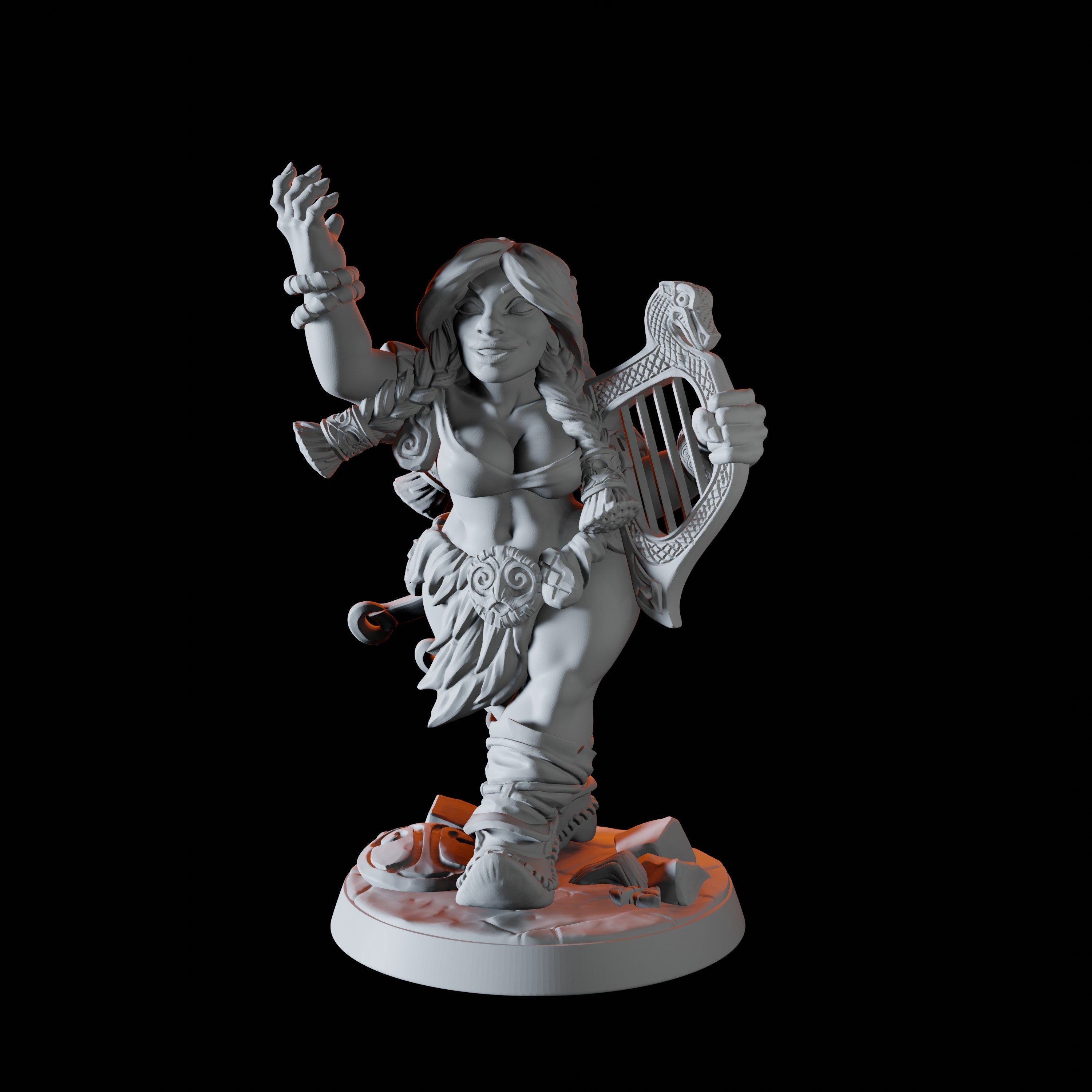 Dwarf Bard Pin-up Miniature for Dungeons and Dragons - Myth Forged