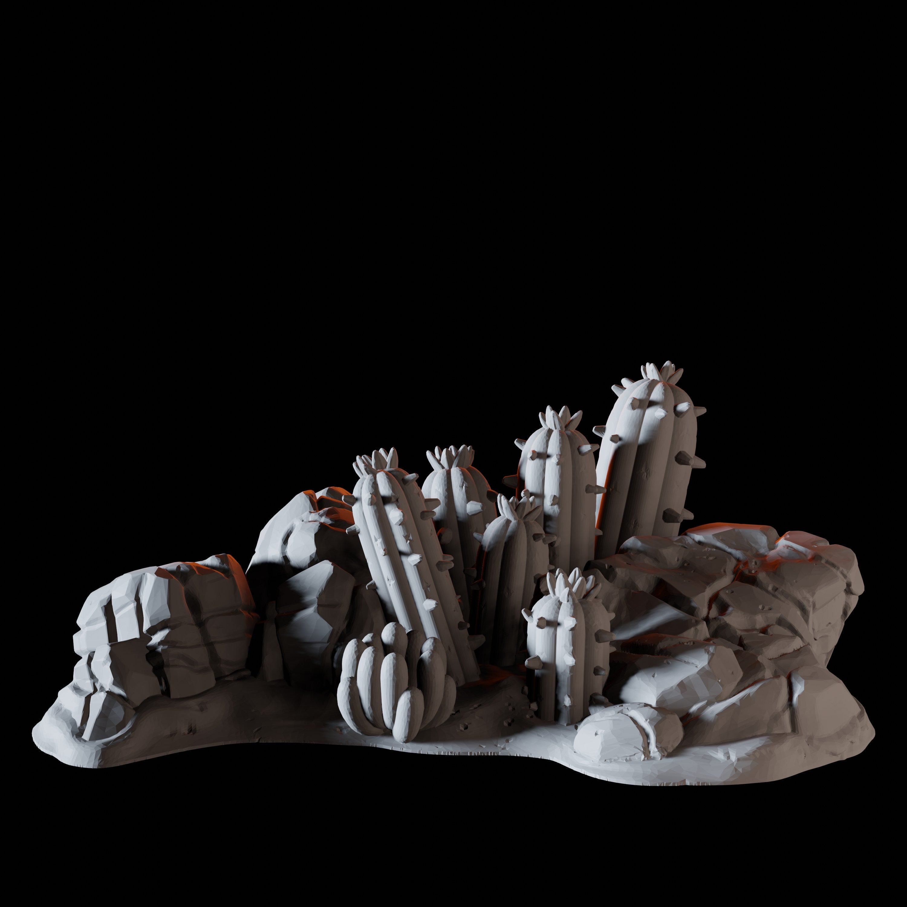 Rock and Cactus - Desert Scatter Terrain Miniature for Dungeons and Dragons - Myth Forged