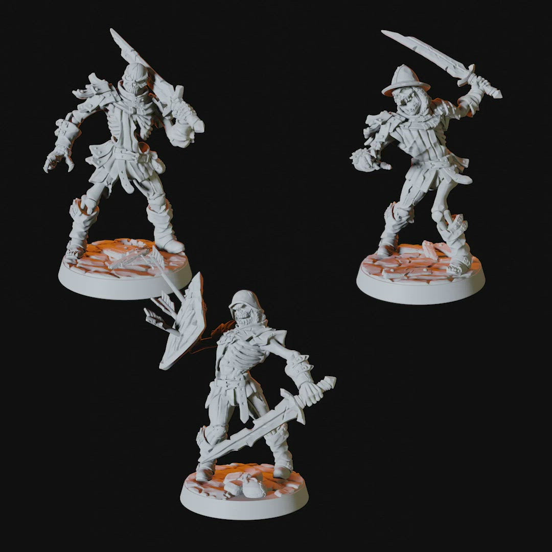 Six Skeleton Miniatures for Dungeons and Dragons - Myth Forged