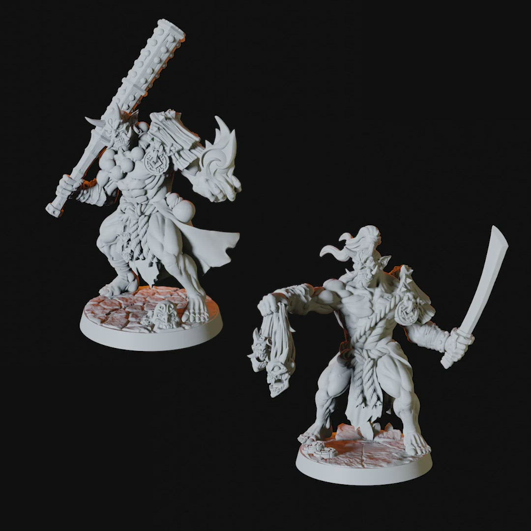 Four Japanese Inspired Orc Soldiers Miniatures for Dungeons and Dragons - Myth Forged