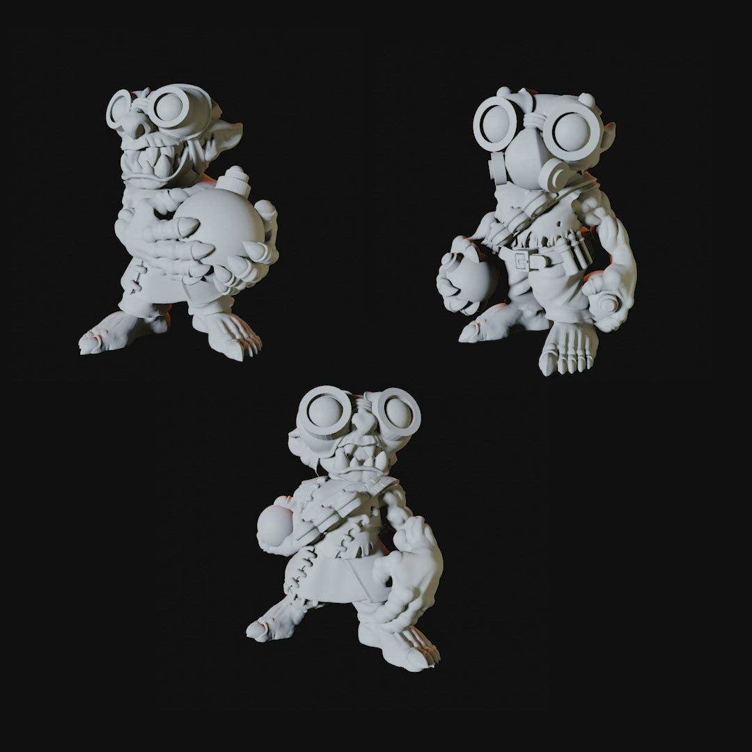 Three Goblin Engineer Miniatures for Dungeons and Dragons - Myth Forged