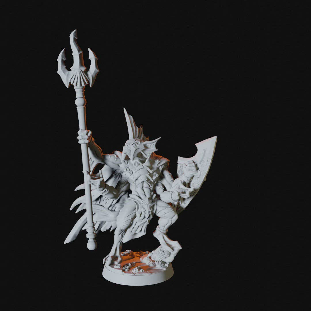Sahuagin King Miniature for Dungeons and Dragons - Myth Forged
