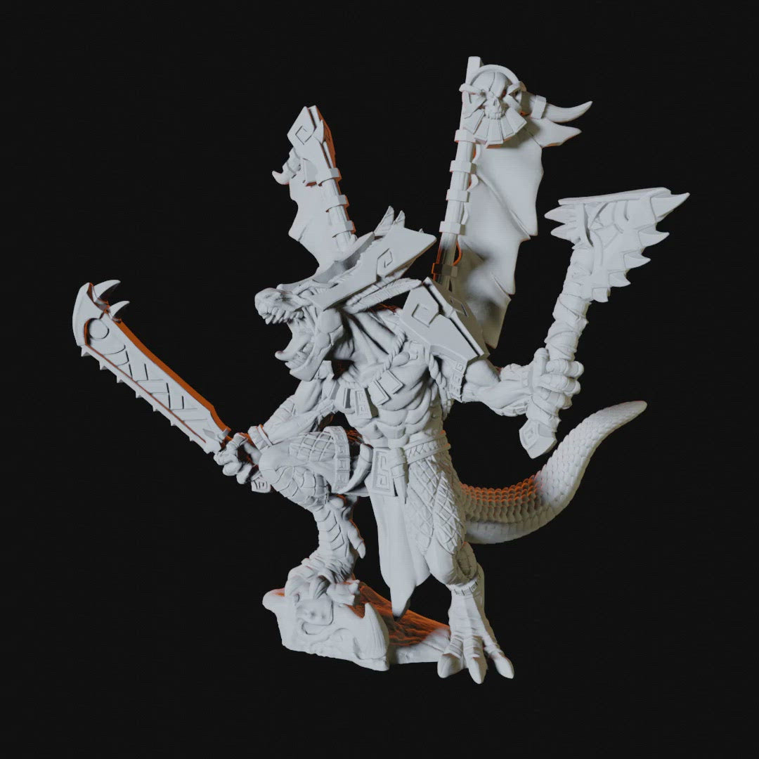 Lizardfolk Champion Miniature for Dungeons and Dragons - Myth Forged