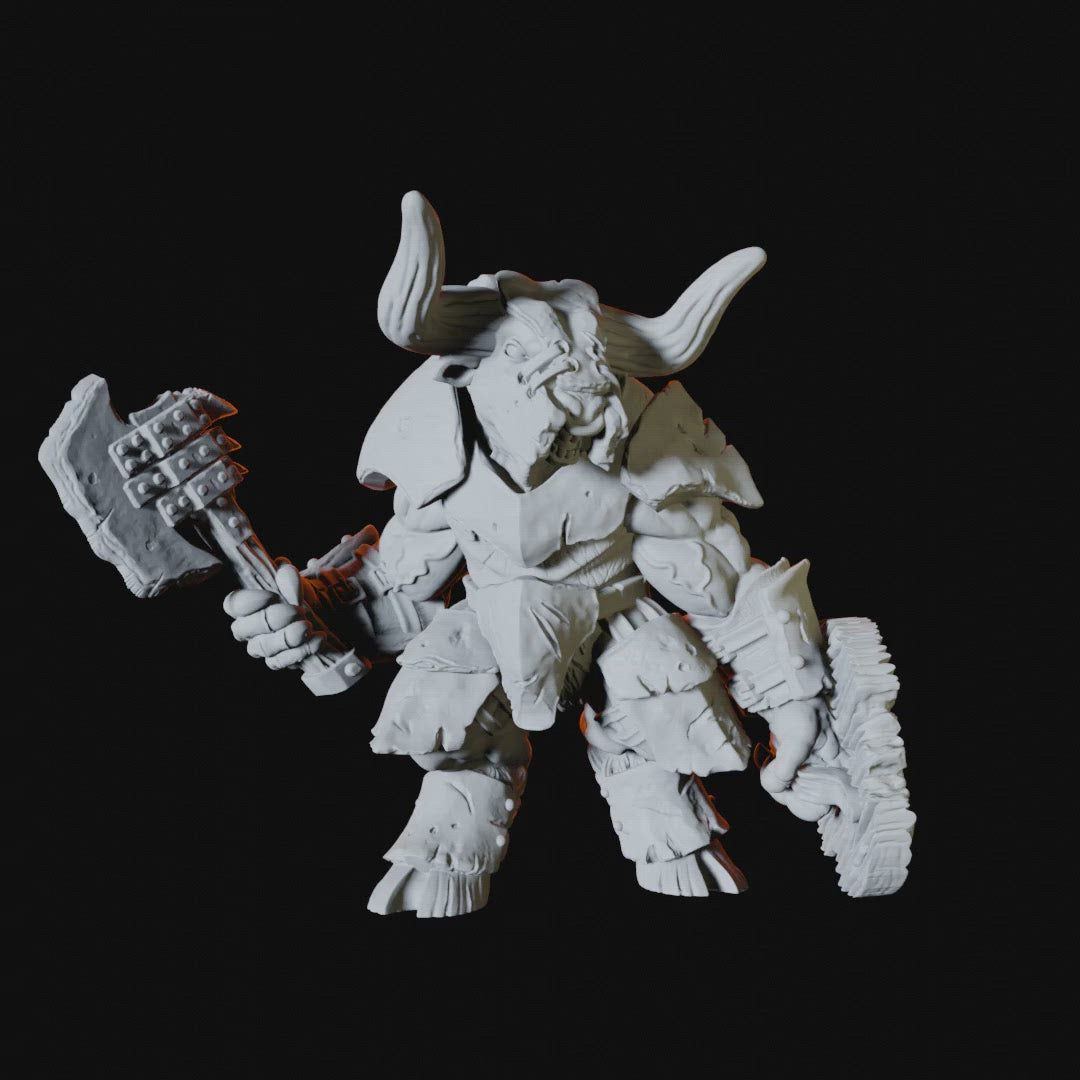 Axe Wielding Minotaur Miniature for Dungeons and Dragons - Myth Forged