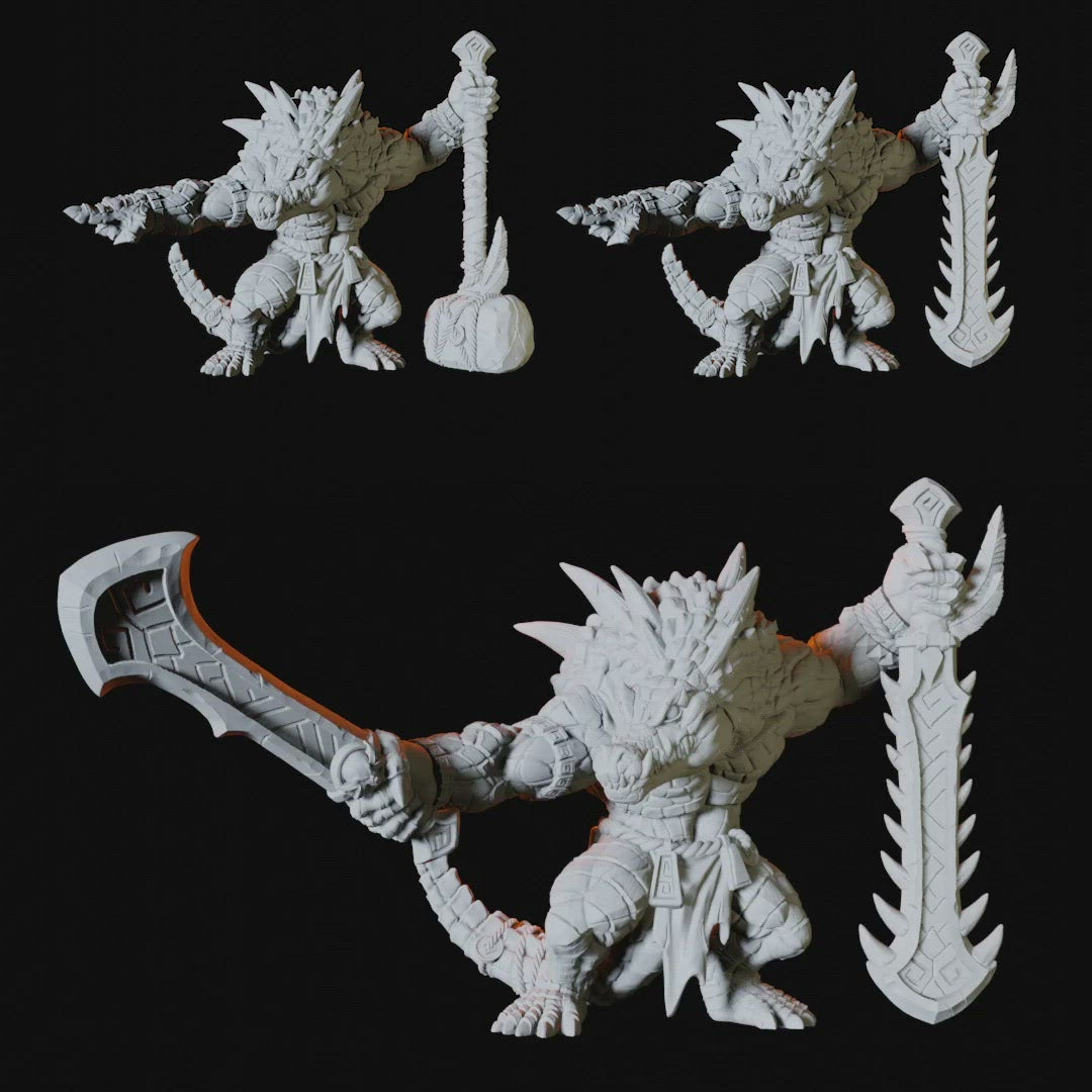Lizardfolk King Miniature for Dungeons and Dragons - Myth Forged