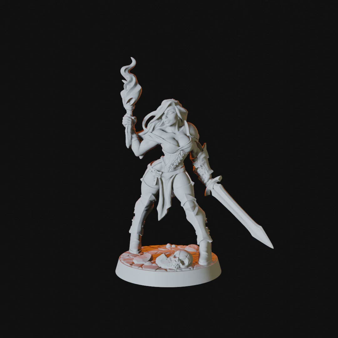 Human Adventurer Pinup Miniature for Dungeons and Dragons - Myth Forged