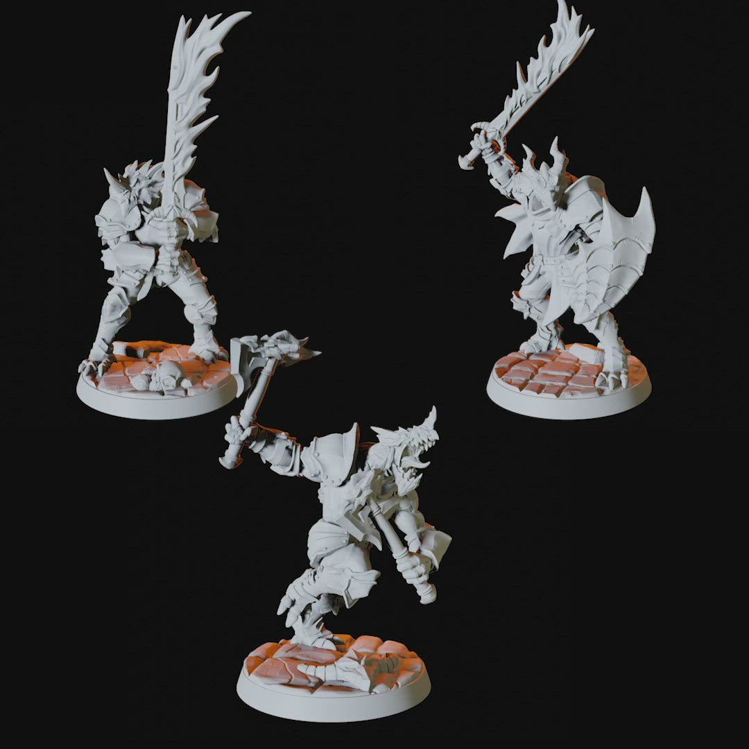 Dragonborn Army - Six Soldier Miniatures for Dungeons and Dragons - Myth Forged