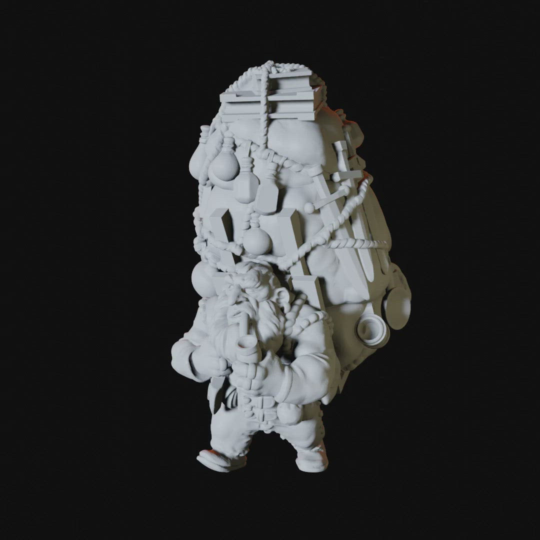Travelling Dwarf Merchant Miniature for Dungeons and Dragons - Myth Forged