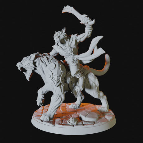 Tabaxi Rider Miniature for Dungeons and Dragons - Myth Forged