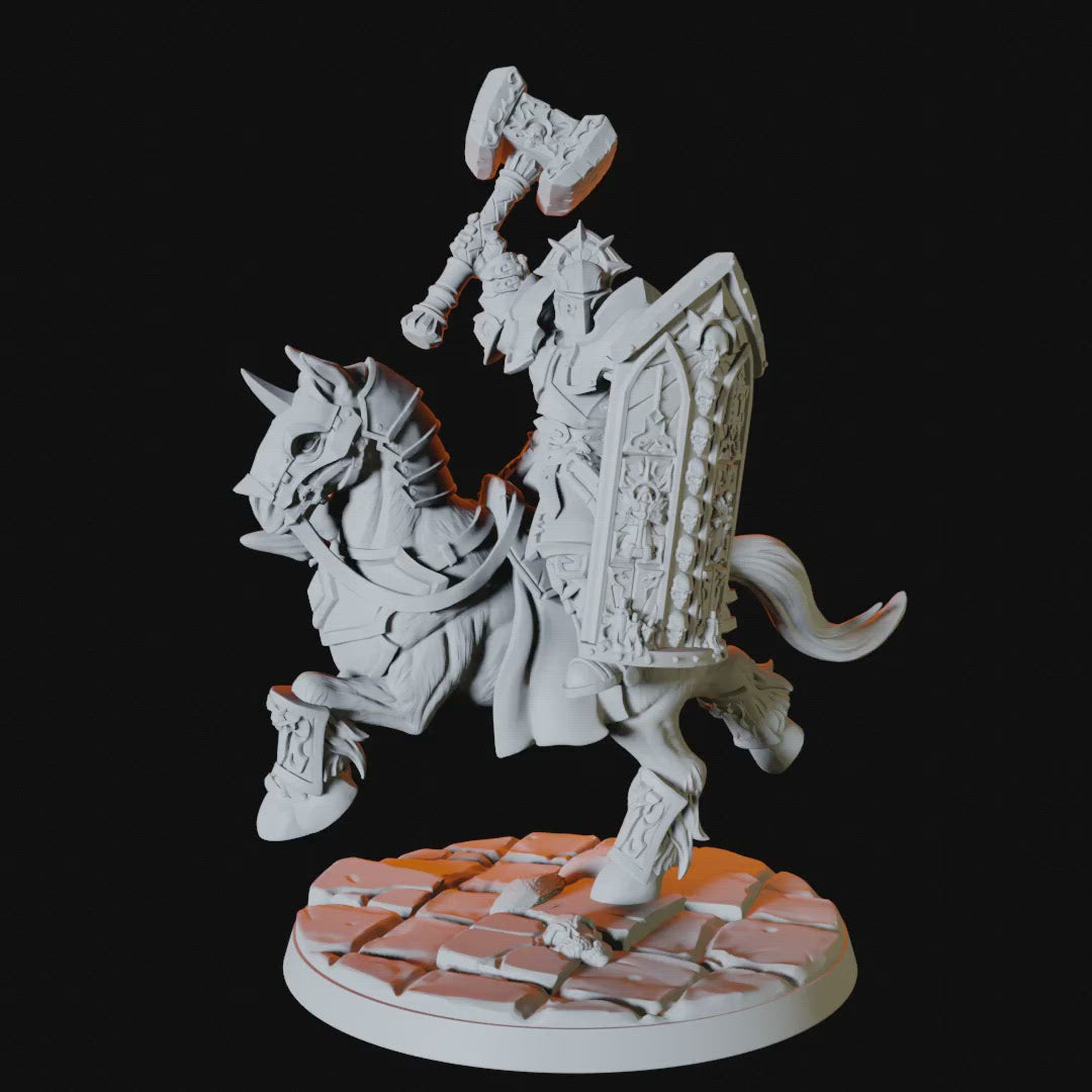 Mounted Paladin Knight Miniature for Dungeons and Dragons - Myth Forged