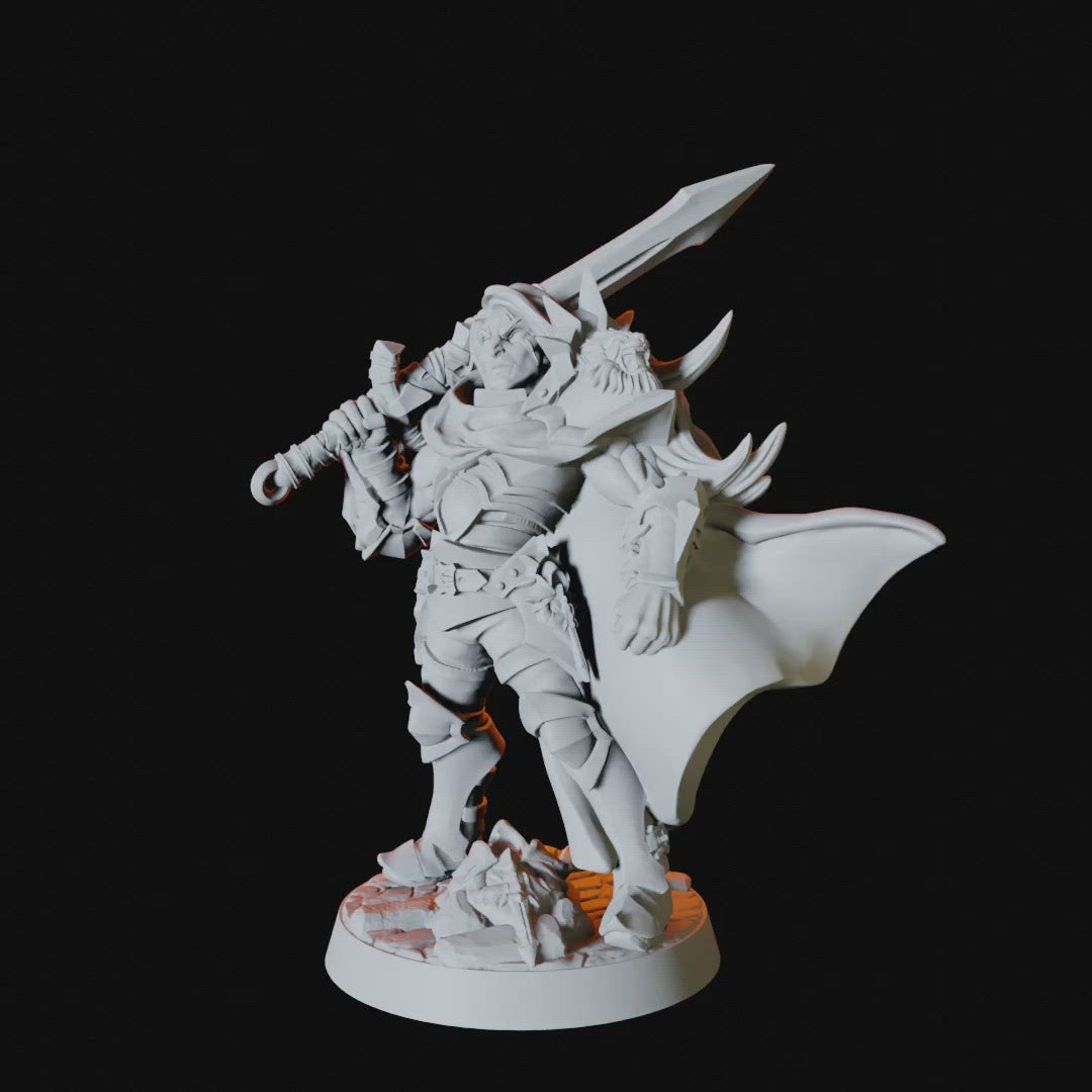 Male Human Warrior Miniature for Dungeons and Dragons - Myth Forged