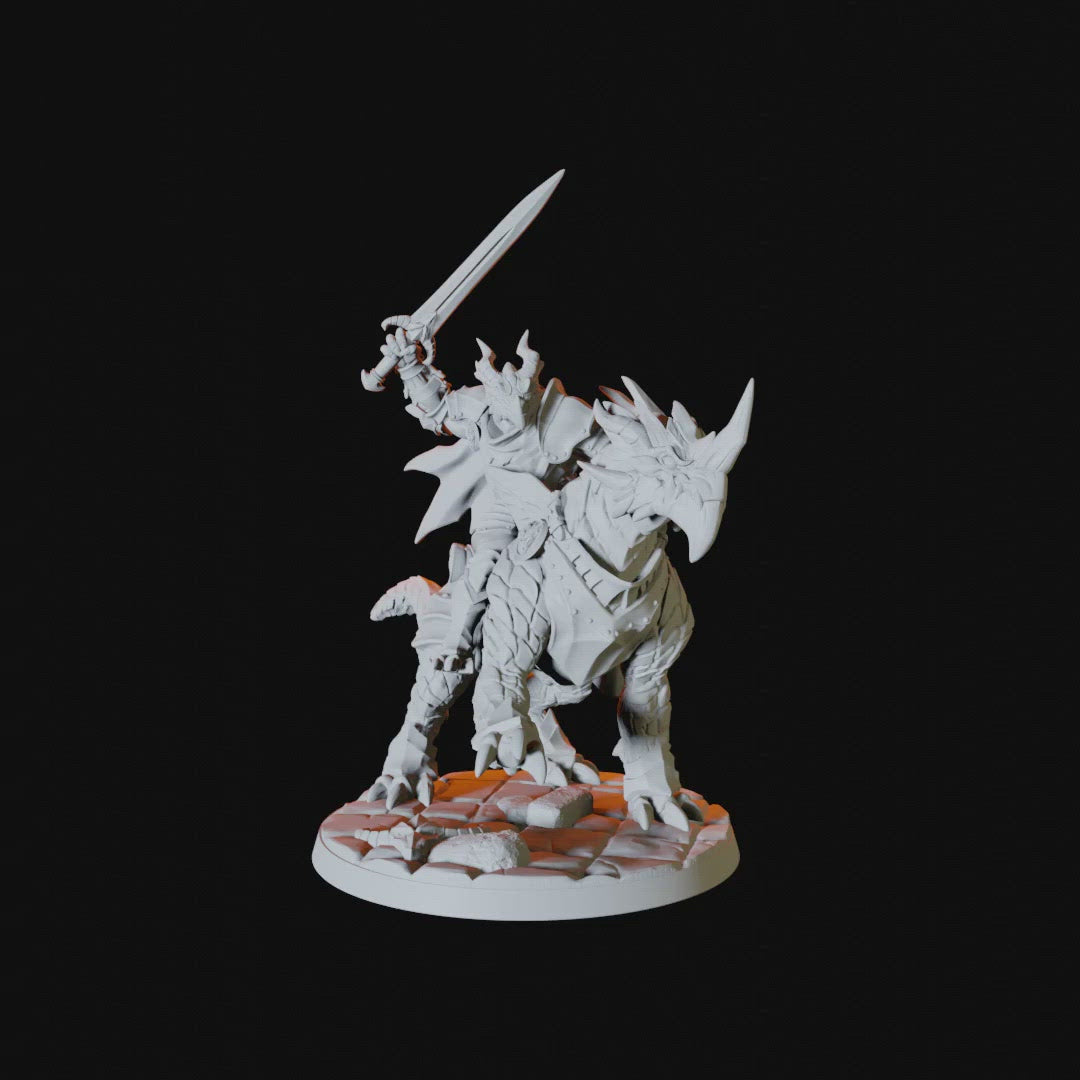 Dragonborn Rider Miniature for Dungeons and Dragons - Myth Forged