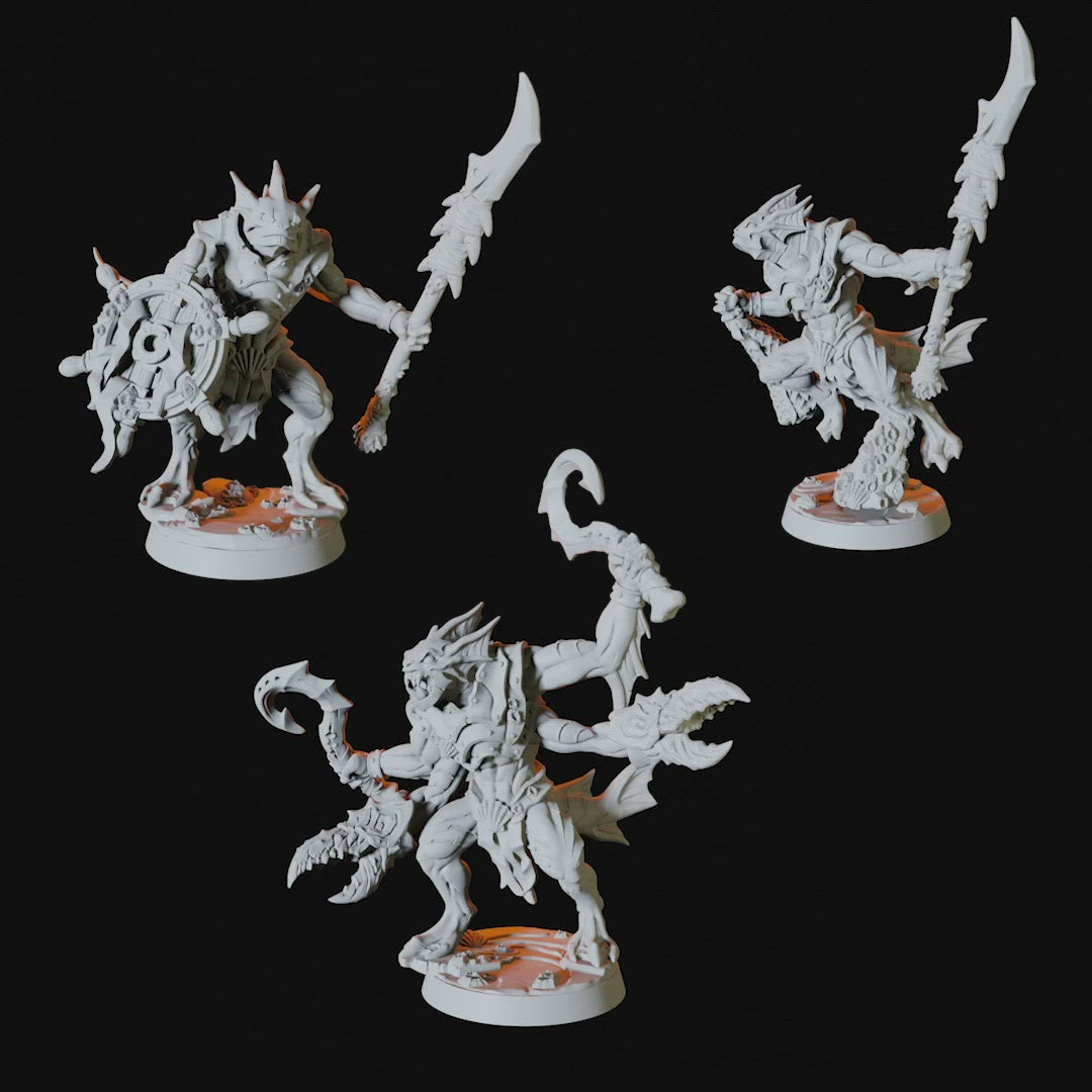 Six Sahuagin or Merrow Miniatures for Dungeons and Dragons - Myth Forged