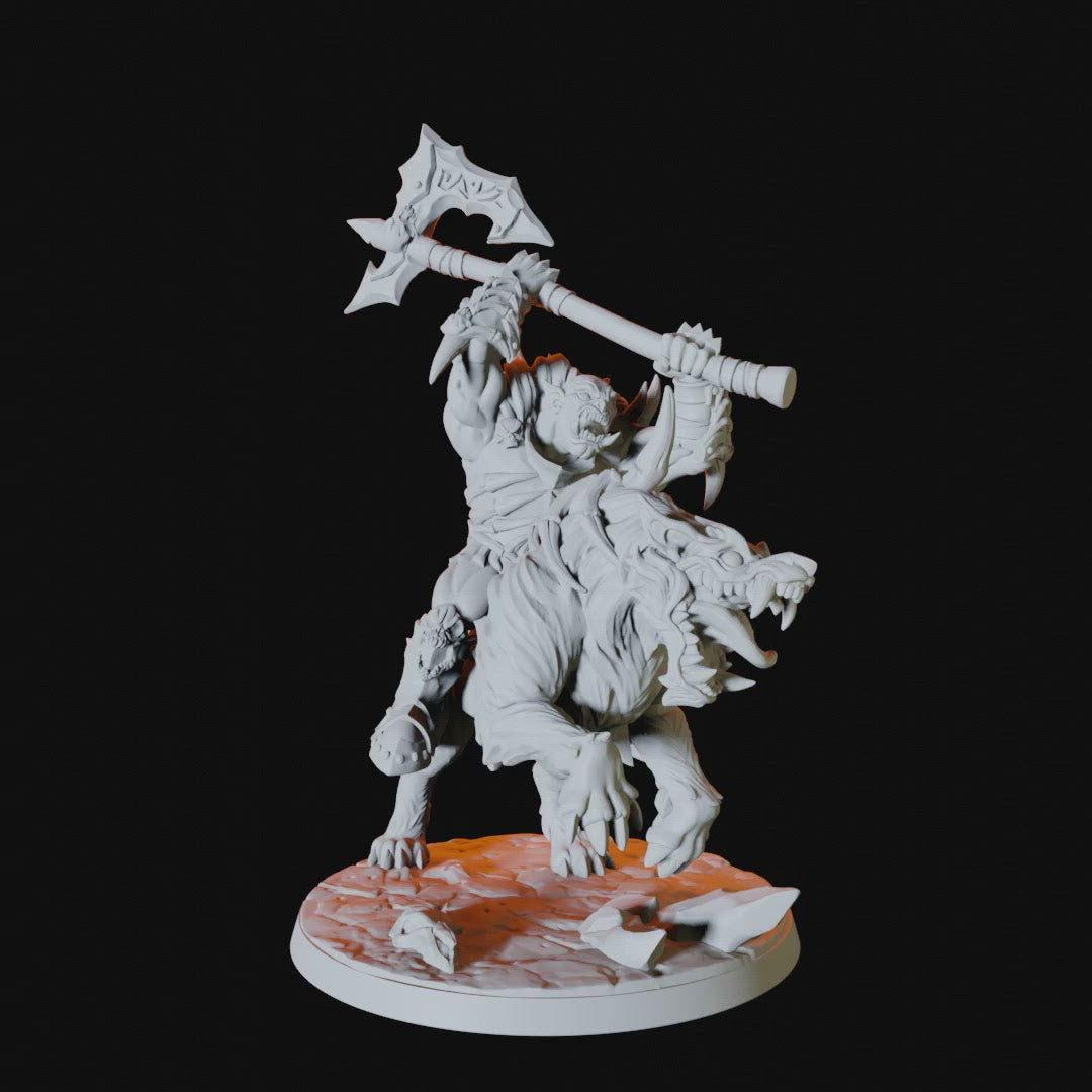 Frost Orc Worg Rider Miniature for Dungeons and Dragons - Myth Forged